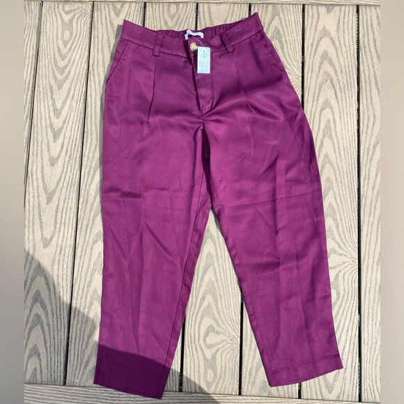 NWT Loft 6 petite plum purple straight leg dress pants work wear business casual - Picture 1 of 7